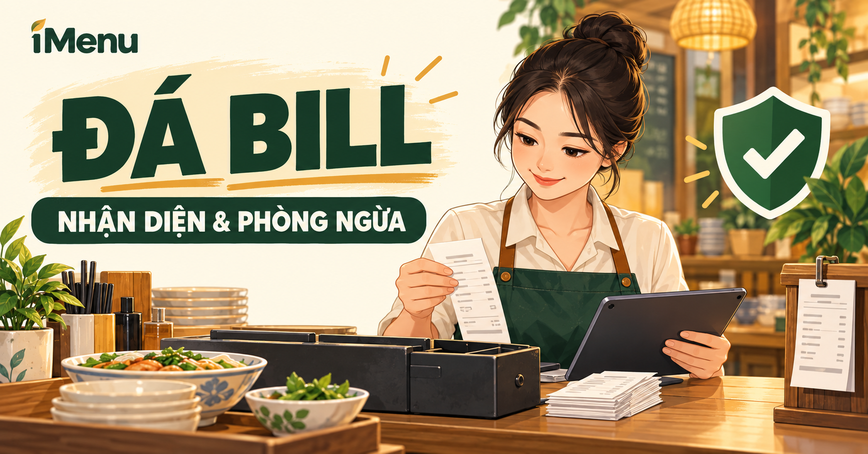 Chủ quán đối chiếu bill và dữ liệu bán hàng để phòng ngừa đá bill, thất thoát doanh thu.