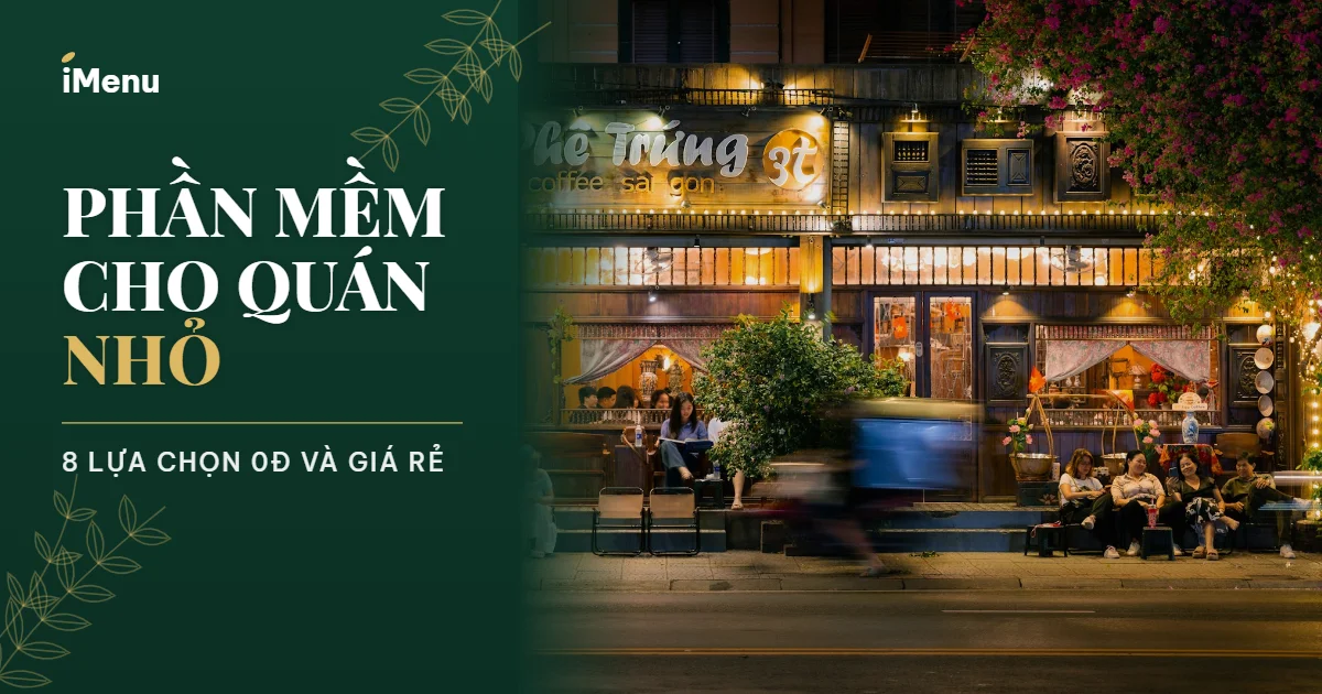 Phần mềm quản lý cho quán nhỏ: quán cà phê nhỏ ở Việt Nam với khách ngồi trước cửa buổi tối